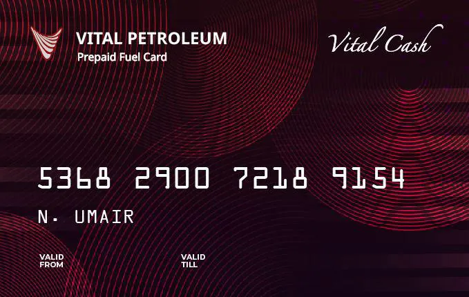 Vital Fuel Cash Card — front